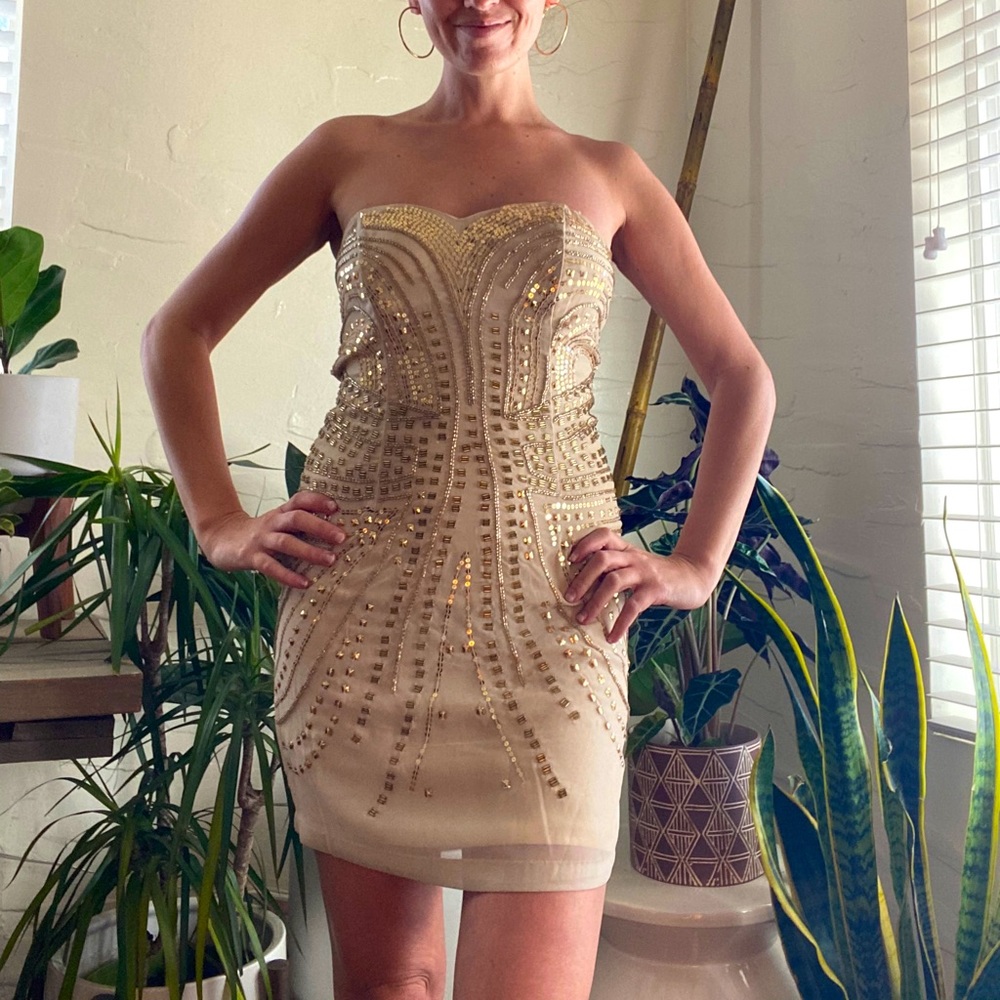 Sequin Mini Strapless dress
